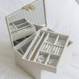 Stackers Classic Luxury Jewellery Box with Lid - Oatmeal/Linen