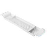 madesmart Expandable Bathtub Shelf - White/Blue