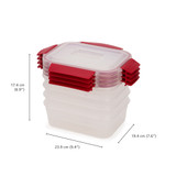 Joseph Joseph Nest Lock Rectangle Container Set 4-Pack 1.1L - Red