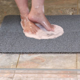 White Magic Non-Slip Shower Mat Large - Platinum