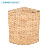Howards Water Hyacinth Checked Weave Laundry Hamper - Corner