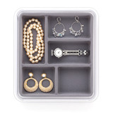 Jewellery Stax 5 Compartment Organiser Tray - Grey