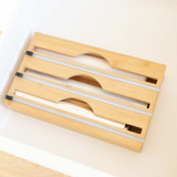 Bamboo Food Wrap Dispenser with 3 Inserts