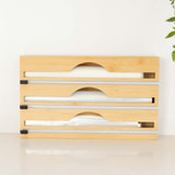 Bamboo Food Wrap Dispenser with 3 Inserts