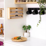Bamboo Food Wrap Dispenser with 3 Inserts