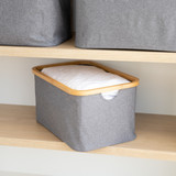 Medium Fabric Linen Laundry Basket - Dark Grey