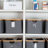 Medium Fabric Linen Laundry Basket - Dark Grey