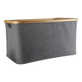 Large Fabric Linen Laundry Basket - Dark Grey