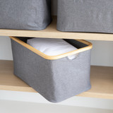 Large Fabric Linen Laundry Basket - Dark Grey
