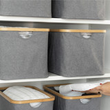 Large Fabric Linen Laundry Basket - Dark Grey