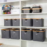 Large Fabric Linen Laundry Basket - Dark Grey