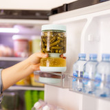 Glass Pickle Jar with Strainer