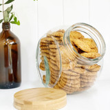 Glass Snack Jar 4L with Bamboo Lid