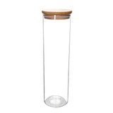 Glass Pasta Jar 1.2L with Bamboo Lid - Tall Round