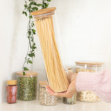 Glass Pasta Jar 1.2L with Bamboo Lid - Tall Round