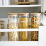 Glass Pasta Jar 1.2L with Bamboo Lid - Tall Round