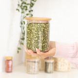 Glass Jar 1L with Bamboo Lid - Round