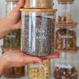 Glass Jar 1L with Bamboo Lid - Round