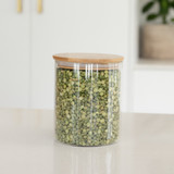 Glass Jar 1L with Bamboo Lid - Round
