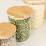 Glass Jar 1L with Bamboo Lid - Round
