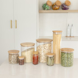 Glass Jar 1L with Bamboo Lid - Round