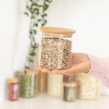 Glass Jar 500ml with Bamboo Lid - Round