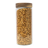 Glass Jar 2L with Acacia Wood Lid - Round