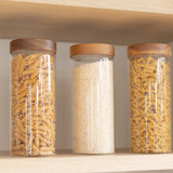 Glass Jar 2L with Acacia Wood Lid - Round