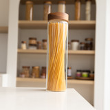 Glass Pasta Jar 1.2L with Acacia Wood Lid - Tall Round