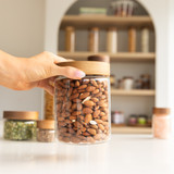 Glass Jar 1L with Acacia Wood Lid - Round