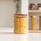 Glass Jar 1L with Acacia Wood Lid - Round