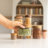 Glass Jar 500ml with Acacia Wood Lid - Round