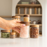 Glass Jar 250ml with Acacia Wood Lid - Round