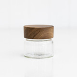 Glass Jar 100ml with Acacia Wood Lid - Round