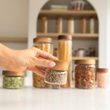 Glass Jar 100ml with Acacia Wood Lid - Round