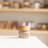 Glass Jar 100ml with Acacia Wood Lid - Round