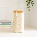 Glass Jar 1.75L with Bamboo Lid - Square