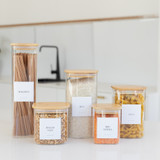 Glass Jar 1.25L with Bamboo Lid - Square