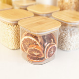 Glass Jar 750ml with Bamboo Lid - Square