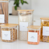 Glass Jar 750ml with Bamboo Lid - Square