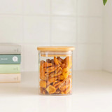 Glass Jar 500ml with Bamboo Lid - Square