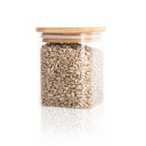 Glass Jar 500ml with Bamboo Lid - Square