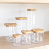 Glass Jar 500ml with Bamboo Lid - Square