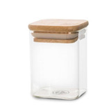 Glass Herb & Spice Jar 200ml with Bamboo Lid - Square