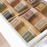 Glass Herb & Spice Jar 200ml with Bamboo Lid - Square