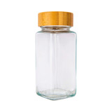 Glass Spice Jar 125ml with Bamboo Shaker Lid - Square