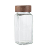 Glass Spice Jar 125ml with Acacia Wood Shaker Lid - Square