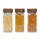 Glass Spice Jar 125ml with Acacia Wood Shaker Lid - Square