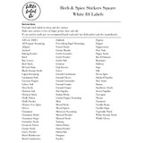 Square Herb & Spice Jar Labels White - 84 Pack