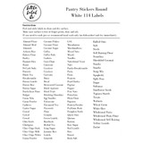 Square Pantry Labels White - 114 Pack